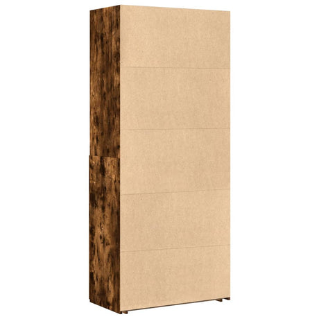 Hoge kast 80x42,5x185 cm bewerkt hout gerookt eikenkleurig - AllerleiShop