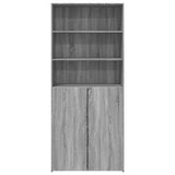 Hoge kast 80x42,5x185 cm bewerkt hout grijs sonoma eikenkleurig - AllerleiShop