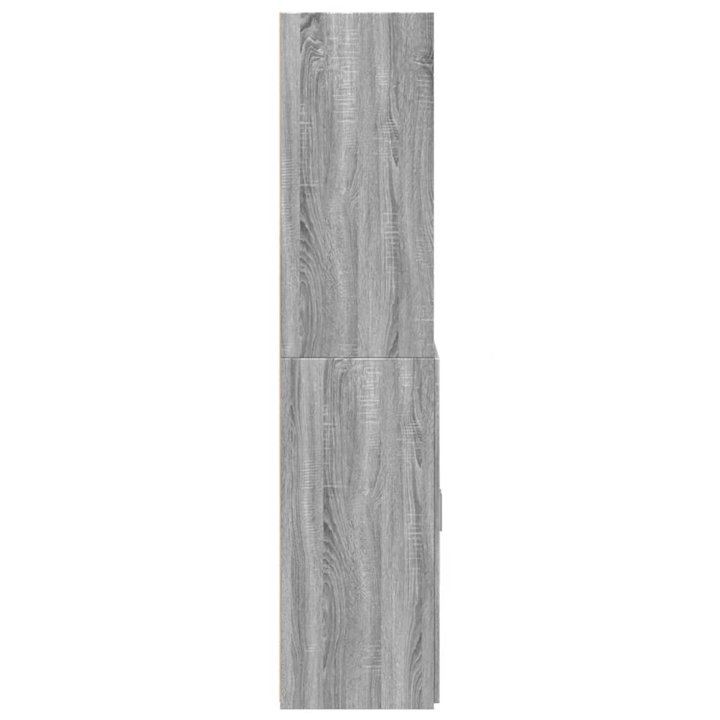 Hoge kast 80x42,5x185 cm bewerkt hout grijs sonoma eikenkleurig - AllerleiShop