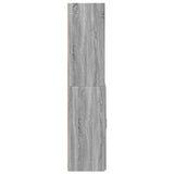 Hoge kast 80x42,5x185 cm bewerkt hout grijs sonoma eikenkleurig - AllerleiShop