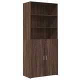 Hoge kast 80x42,5x185 cm bewerkt hout bruin eikenkleurig - AllerleiShop