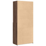 Hoge kast 80x42,5x185 cm bewerkt hout bruin eikenkleurig - AllerleiShop