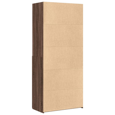 Hoge kast 80x42,5x185 cm bewerkt hout bruin eikenkleurig - AllerleiShop