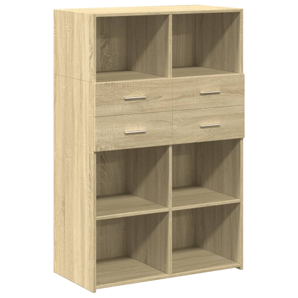 Hoge kast 80x42,5x124 cm bewerkt hout sonoma eikenkleurig - AllerleiShop