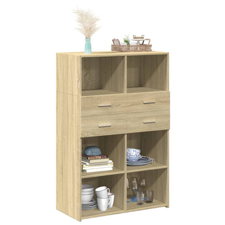 Hoge kast 80x42,5x124 cm bewerkt hout sonoma eikenkleurig - AllerleiShop