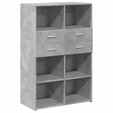 Hoge kast 80x42,5x124 cm bewerkt hout betongrijs - AllerleiShop