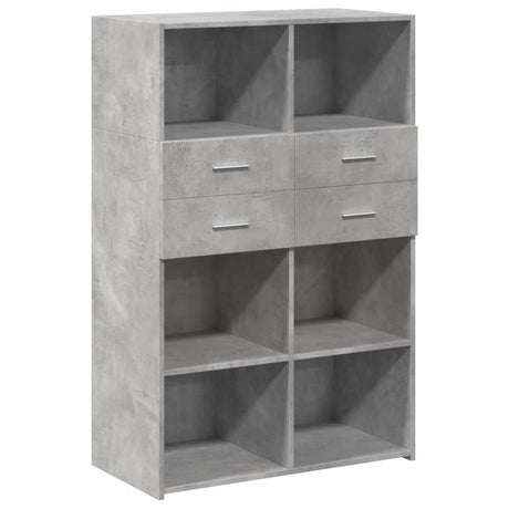 Hoge kast 80x42,5x124 cm bewerkt hout betongrijs - AllerleiShop