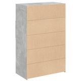 Hoge kast 80x42,5x124 cm bewerkt hout betongrijs - AllerleiShop