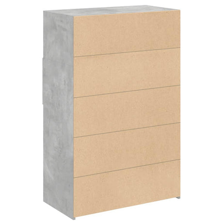 Hoge kast 80x42,5x124 cm bewerkt hout betongrijs - AllerleiShop