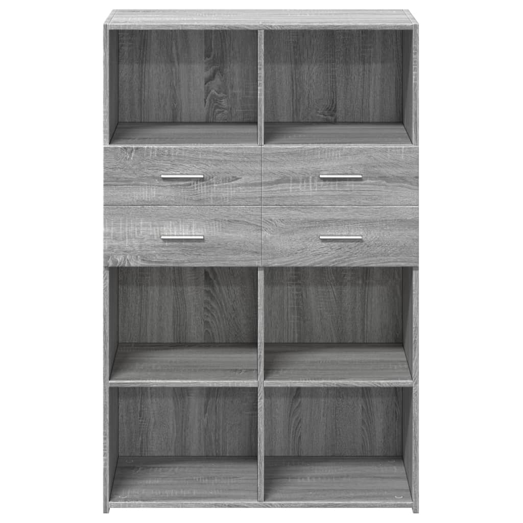 Hoge kast 80x42,5x124 cm bewerkt hout grijs sonoma eikenkleurig - AllerleiShop