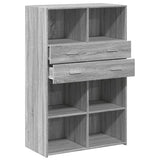 Hoge kast 80x42,5x124 cm bewerkt hout grijs sonoma eikenkleurig - AllerleiShop