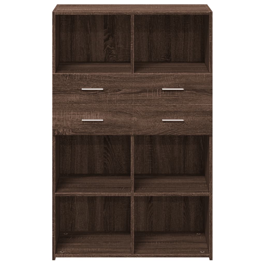 Hoge kast 80x42,5x124 cm bewerkt hout bruin eikenkleurig - AllerleiShop