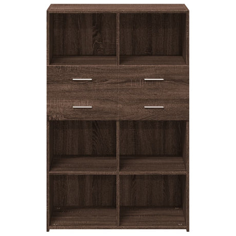 Hoge kast 80x42,5x124 cm bewerkt hout bruin eikenkleurig - AllerleiShop