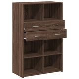 Hoge kast 80x42,5x124 cm bewerkt hout bruin eikenkleurig - AllerleiShop