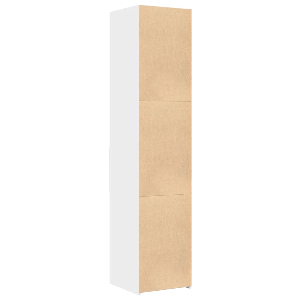 Hoge kast 40x42,5x185 cm bewerkt hout wit - AllerleiShop