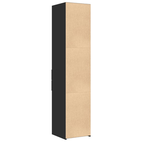 Hoge kast 40x42,5x185 cm bewerkt hout zwart - AllerleiShop