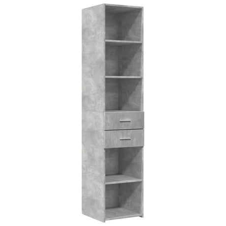 Hoge kast 40x42,5x185 cm bewerkt hout betongrijs - AllerleiShop