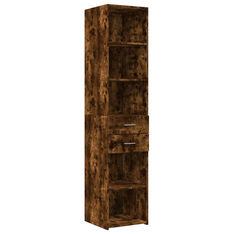 Hoge kast 40x42,5x185 cm bewerkt hout gerookt eikenkleurig - AllerleiShop