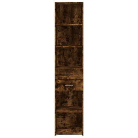 Hoge kast 40x42,5x185 cm bewerkt hout gerookt eikenkleurig - AllerleiShop