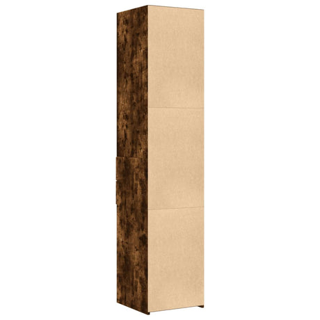 Hoge kast 40x42,5x185 cm bewerkt hout gerookt eikenkleurig - AllerleiShop