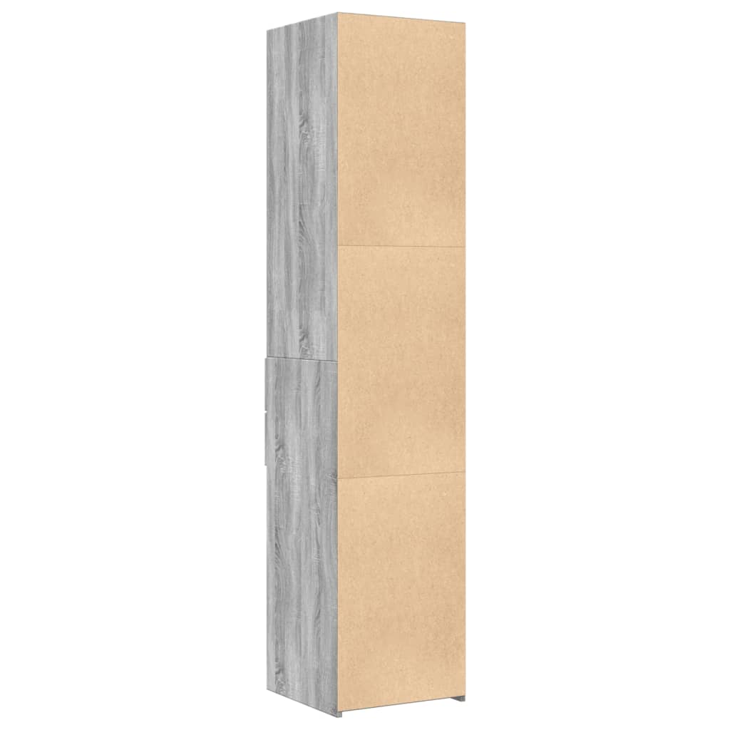 Hoge kast 40x42,5x185 cm bewerkt hout grijs sonoma eikenkleur - AllerleiShop