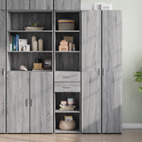 Hoge kast 40x42,5x185 cm bewerkt hout grijs sonoma eikenkleur - AllerleiShop