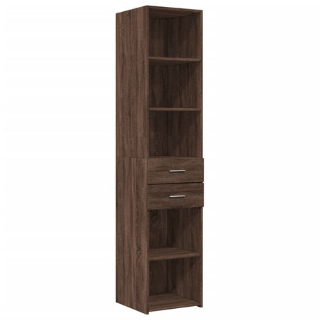 Hoge kast 40x42,5x185 cm bewerkt hout bruin eikenkleurig - AllerleiShop