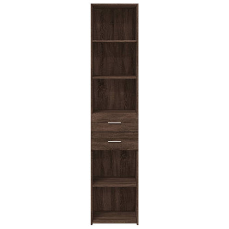 Hoge kast 40x42,5x185 cm bewerkt hout bruin eikenkleurig - AllerleiShop