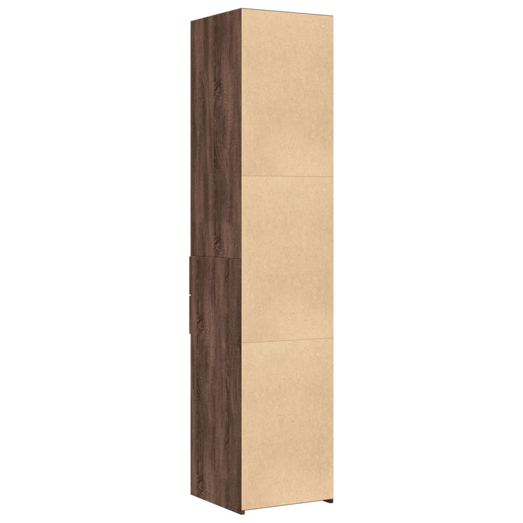 Hoge kast 40x42,5x185 cm bewerkt hout bruin eikenkleurig - AllerleiShop