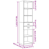 Hoge kast 45x42,5x185 cm bewerkt hout wit - AllerleiShop