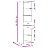 Hoge kast 45x42,5x185 cm bewerkt hout sonoma eikenkleurig - AllerleiShop