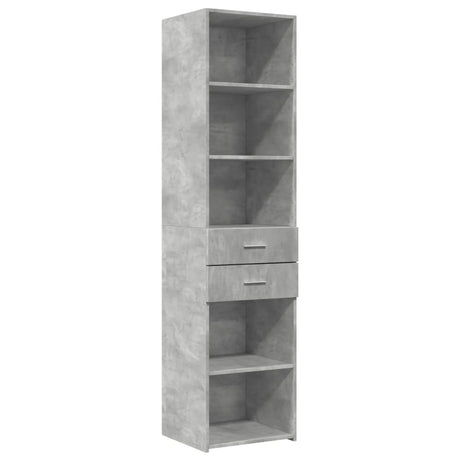 Hoge kast 45x42,5x185 cm bewerkt hout betongrijs - AllerleiShop