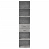 Hoge kast 45x42,5x185 cm bewerkt hout betongrijs - AllerleiShop