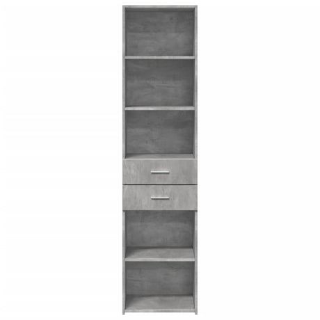 Hoge kast 45x42,5x185 cm bewerkt hout betongrijs - AllerleiShop