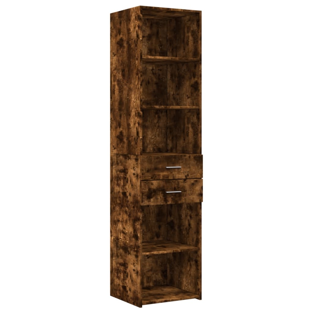 Hoge kast 45x42,5x185 cm bewerkt hout gerookt eikenkleurig - AllerleiShop