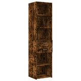 Hoge kast 45x42,5x185 cm bewerkt hout gerookt eikenkleurig - AllerleiShop