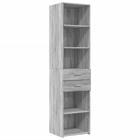 Hoge kast 45x42,5x185 cm bewerkt hout grijs sonoma eikenkleurig - AllerleiShop