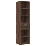 Hoge kast 45x42,5x185 cm bewerkt hout bruin eikenkleurig - AllerleiShop