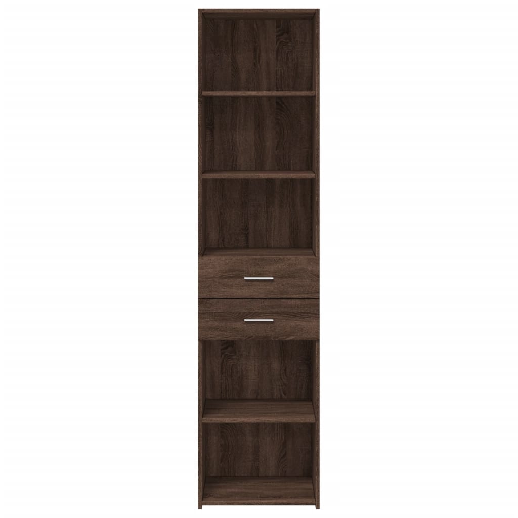 Hoge kast 45x42,5x185 cm bewerkt hout bruin eikenkleurig - AllerleiShop