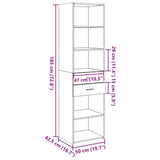 Hoge kast 50x42,5x185 cm bewerkt hout wit - AllerleiShop