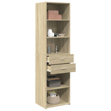 Hoge kast 50x42,5x185 cm bewerkt hout sonoma eikenkleurig - AllerleiShop