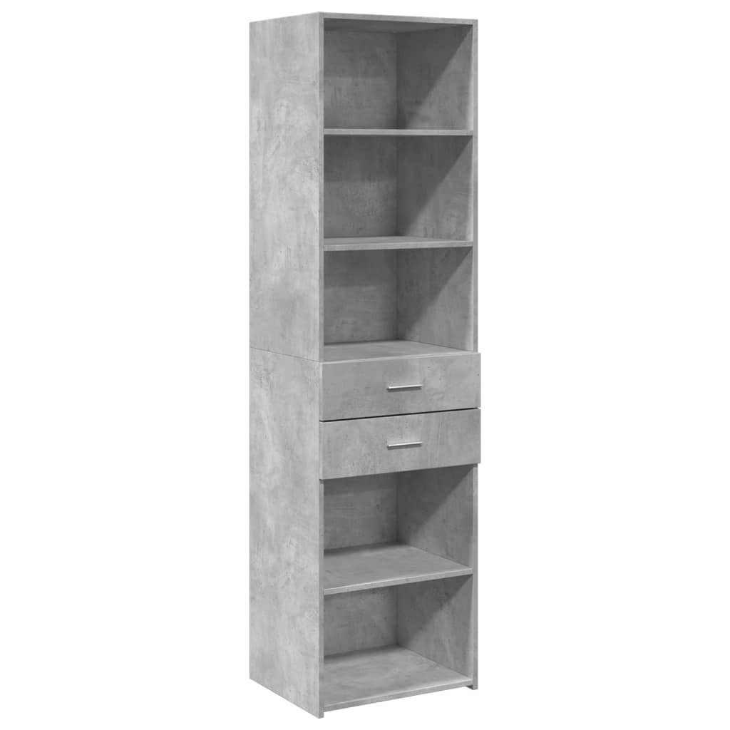 Hoge kast 50x42,5x185 cm bewerkt hout betongrijs - AllerleiShop