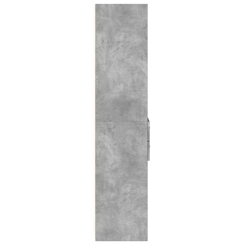 Hoge kast 50x42,5x185 cm bewerkt hout betongrijs - AllerleiShop