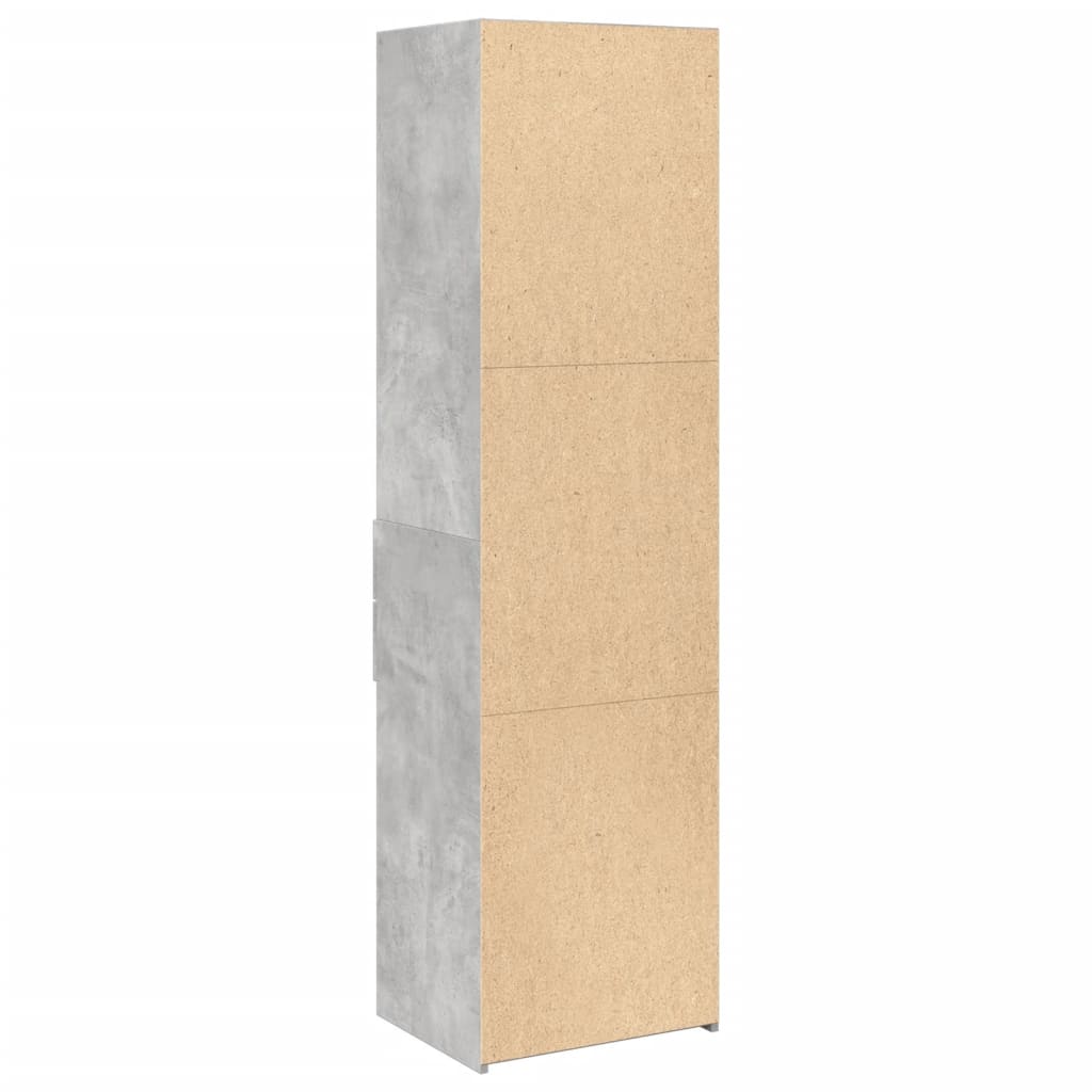 Hoge kast 50x42,5x185 cm bewerkt hout betongrijs - AllerleiShop