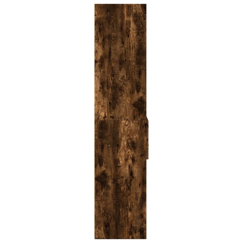 Hoge kast 50x42,5x185 cm bewerkt hout gerookt eikenkleurig - AllerleiShop