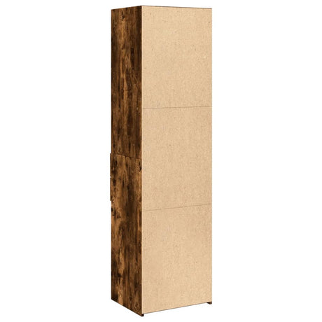 Hoge kast 50x42,5x185 cm bewerkt hout gerookt eikenkleurig - AllerleiShop