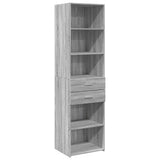 Hoge kast 50x42,5x185 cm bewerkt hout grijs sonoma eikenkleurig - AllerleiShop