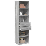 Hoge kast 50x42,5x185 cm bewerkt hout grijs sonoma eikenkleurig - AllerleiShop