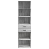 Hoge kast 50x42,5x185 cm bewerkt hout grijs sonoma eikenkleurig - AllerleiShop