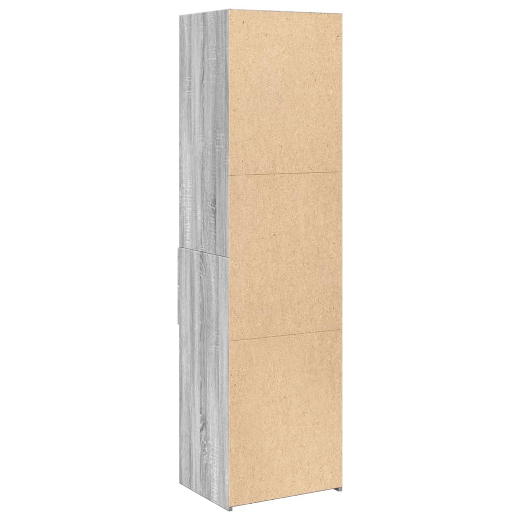 Hoge kast 50x42,5x185 cm bewerkt hout grijs sonoma eikenkleurig - AllerleiShop